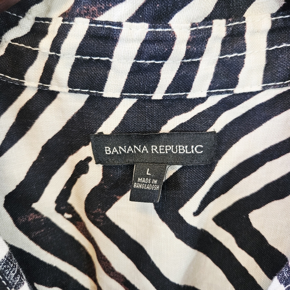 Banana Republic Zebra Safari Linen Romper size Large - Picture 9 of 10